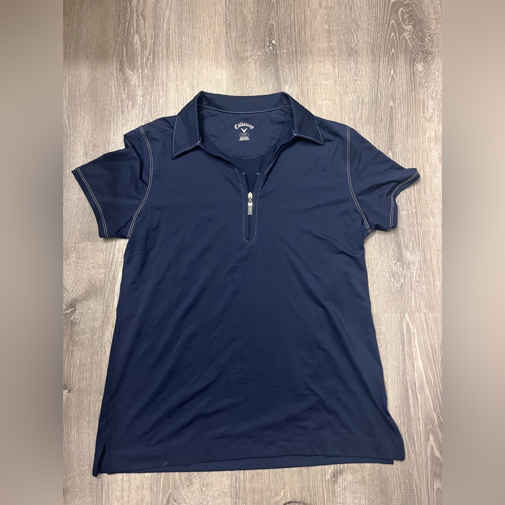 Women's Callaway Golf Navy Blue Polo- Size Medium- Pre-owned
